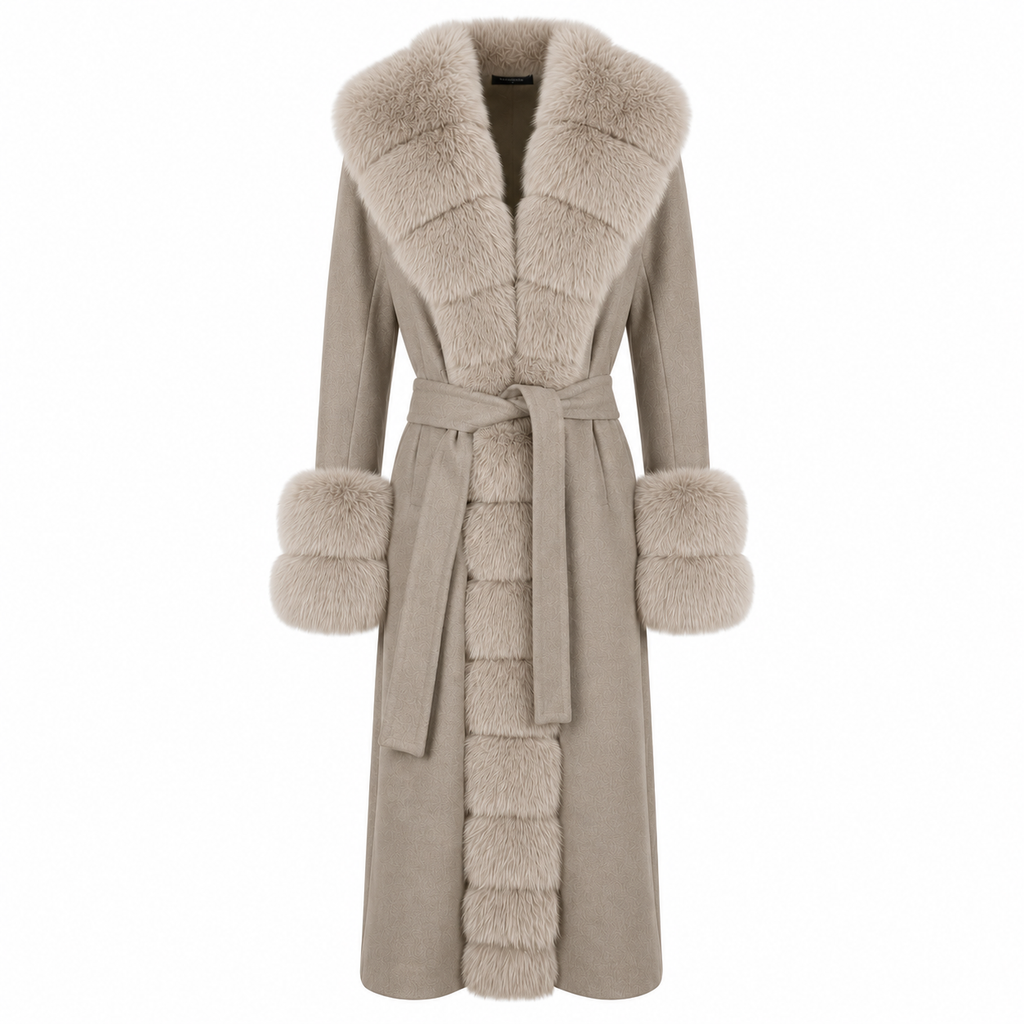 Loro Piana Fabric Woman Coat Pelliccia Beige