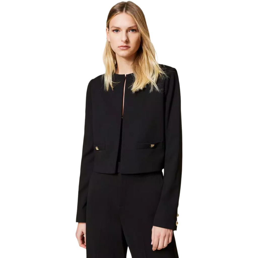 Twinset Woman Jacket Coreana Studded Black