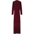 Twinset Damen Kleid Lang Fransen Schulterbedeckung Rot