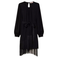 Twinset Damen Kleid Kurz Crêpe Fransen Schwarz