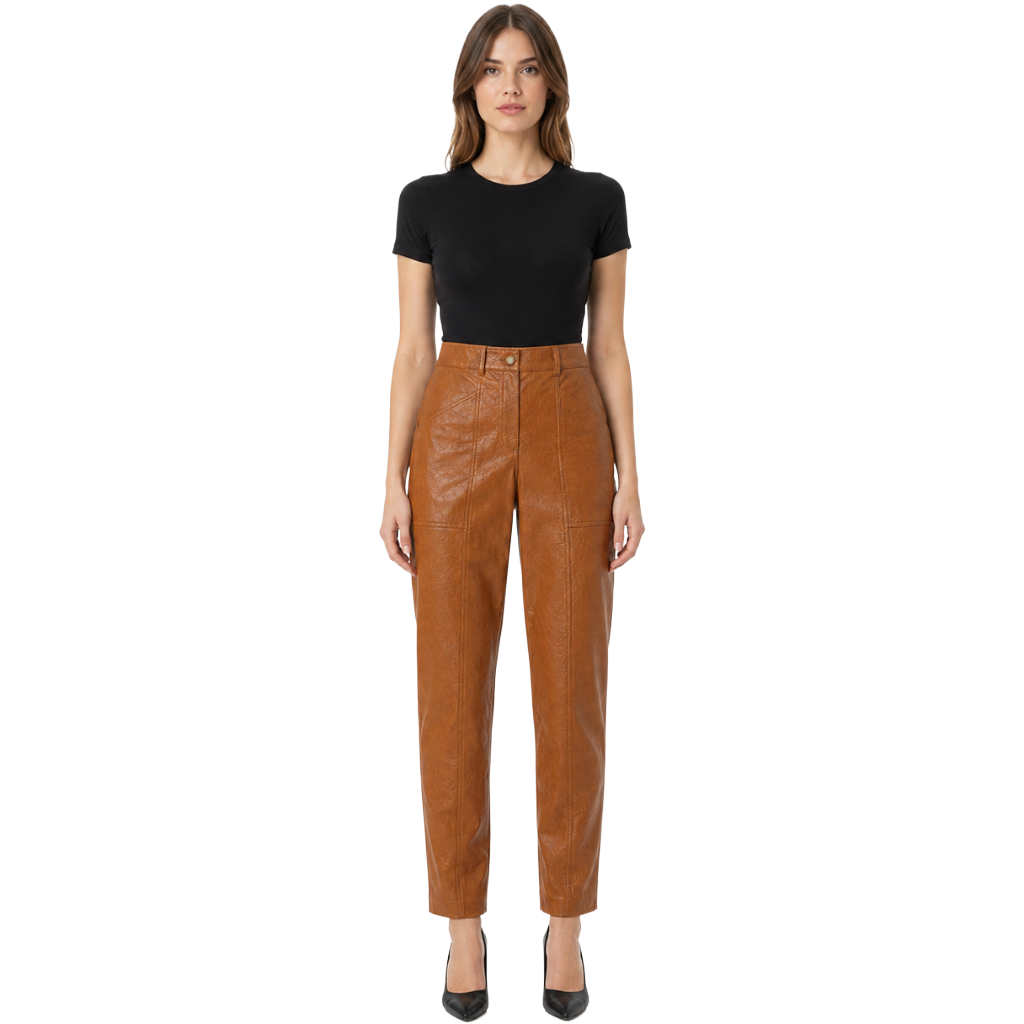 Twinset Woman Trousers Leather Brown