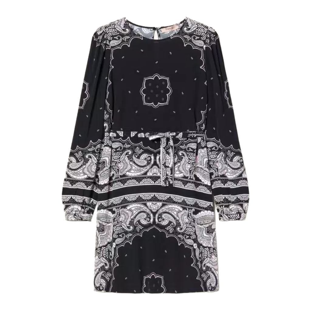 Twinset Woman Dress Print Bandana Black