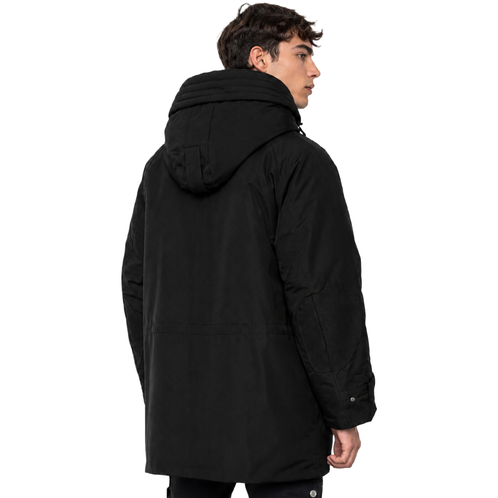 Peuterey Man Down Jacket Fadi Eco Fur Black
