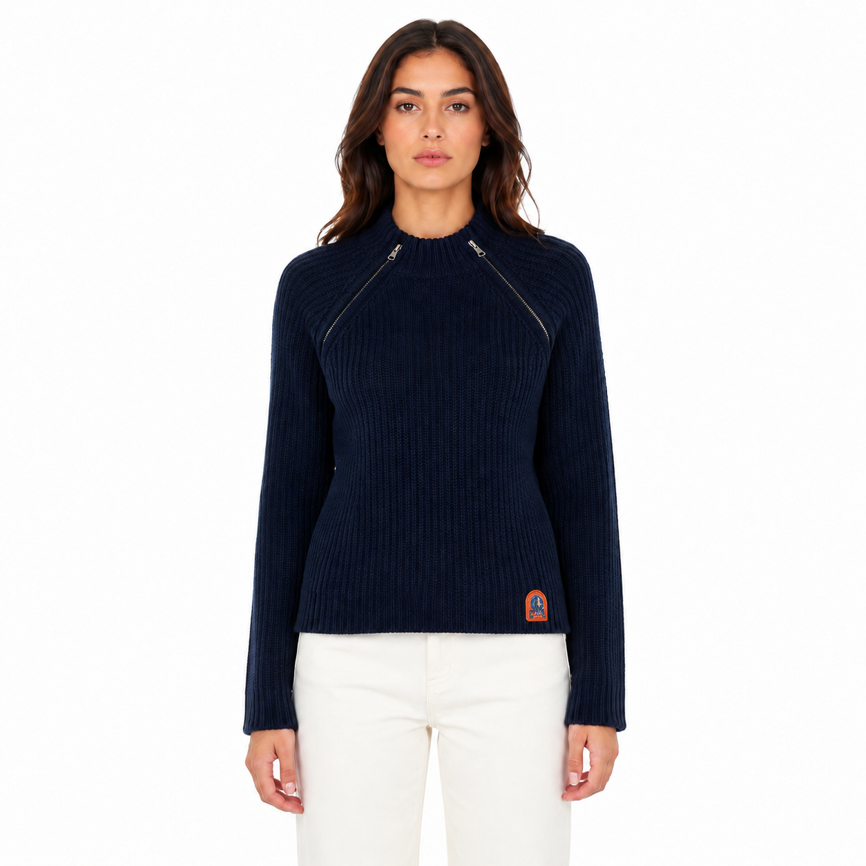 Parajumpers Woman Knit Rib Jumper Blue