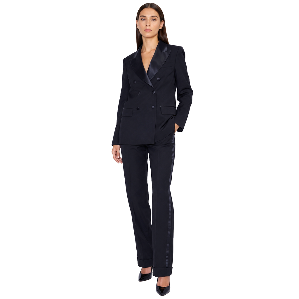 Loro Piana Fabric Woman Suit Double-Breasted Blue