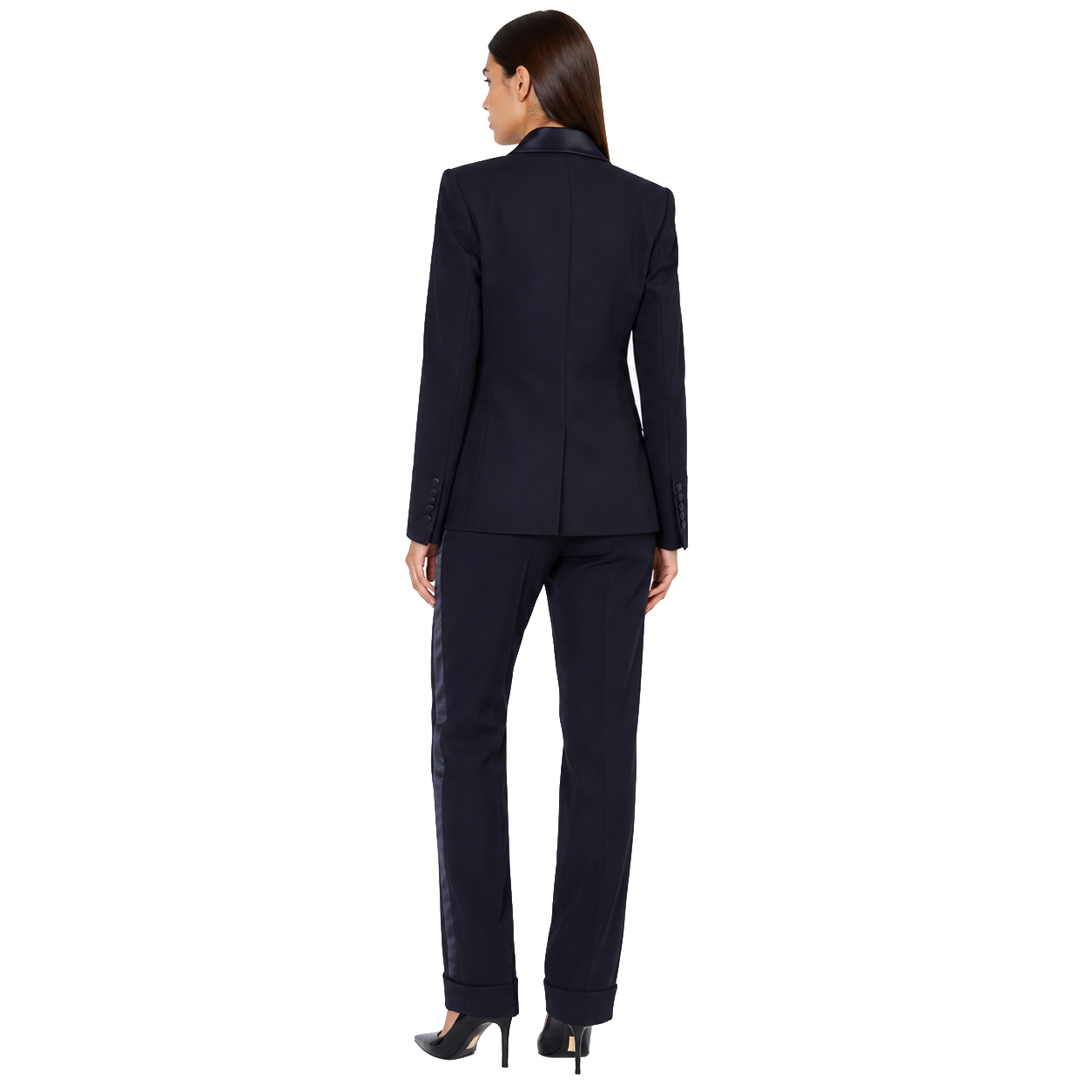 Loro Piana Fabric Woman Suit Double-Breasted Blue