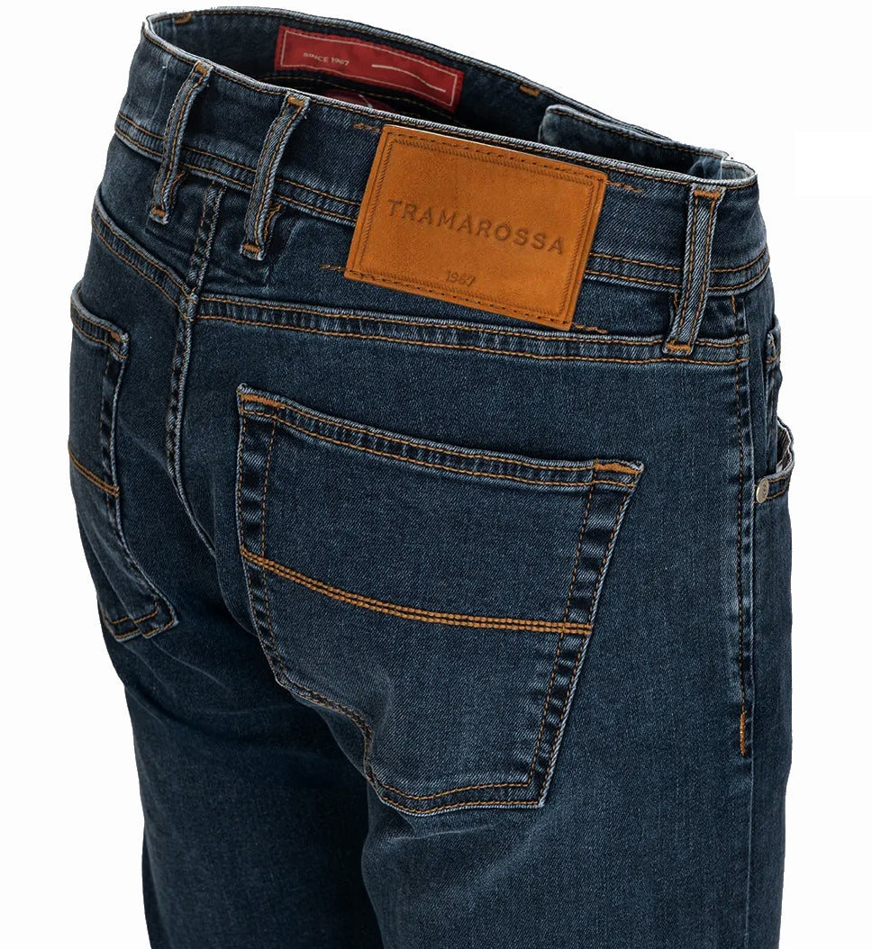 Tramarossa Man Navy Distressed r-elax Tobacco Jeans Blue