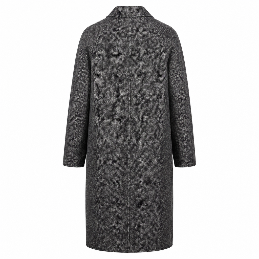 Alpha Studio Man Lapel Long Coats Grey