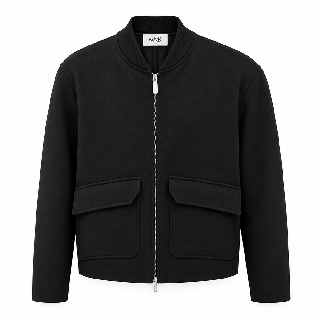Alpha Studio Man Bomber Gabardina Black