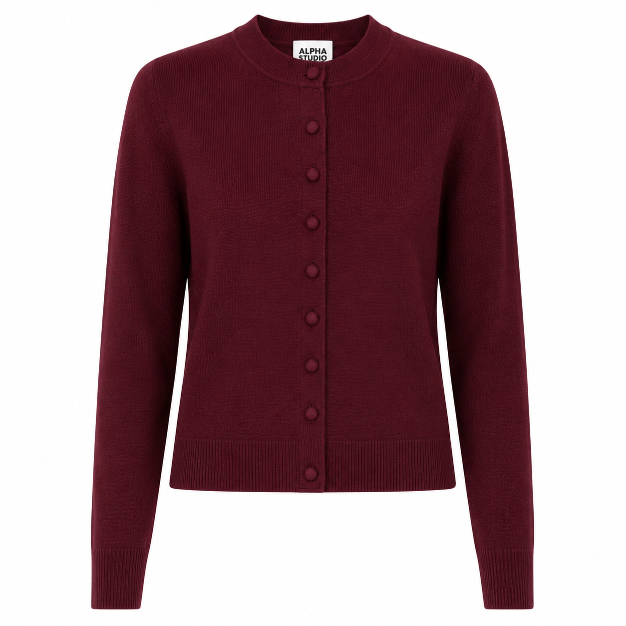 Alpha Studio Woman Rebecca Cropped Long Retrò Sweaters Red