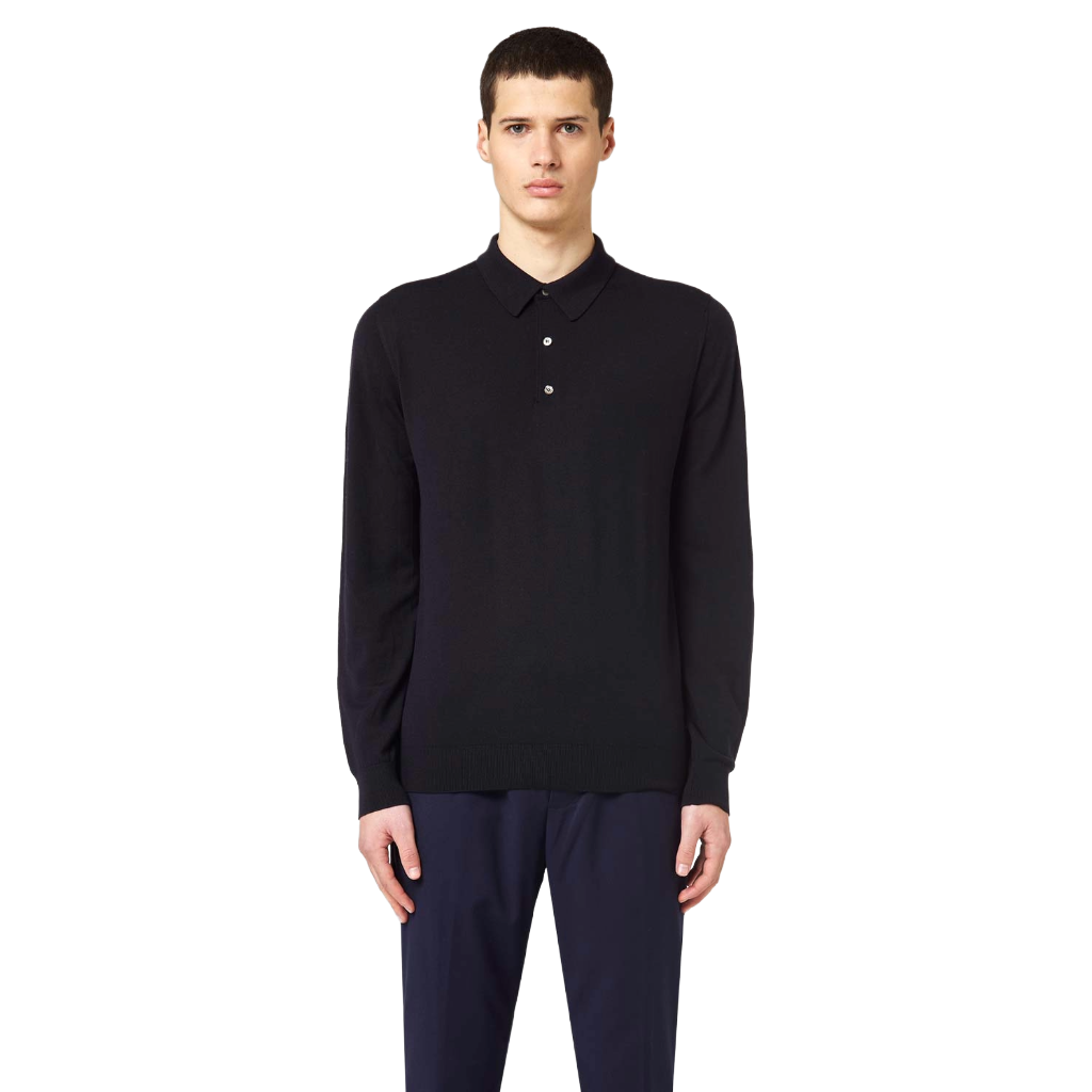 Alpha Studio Man Polo Merinos Ultrafine Blue