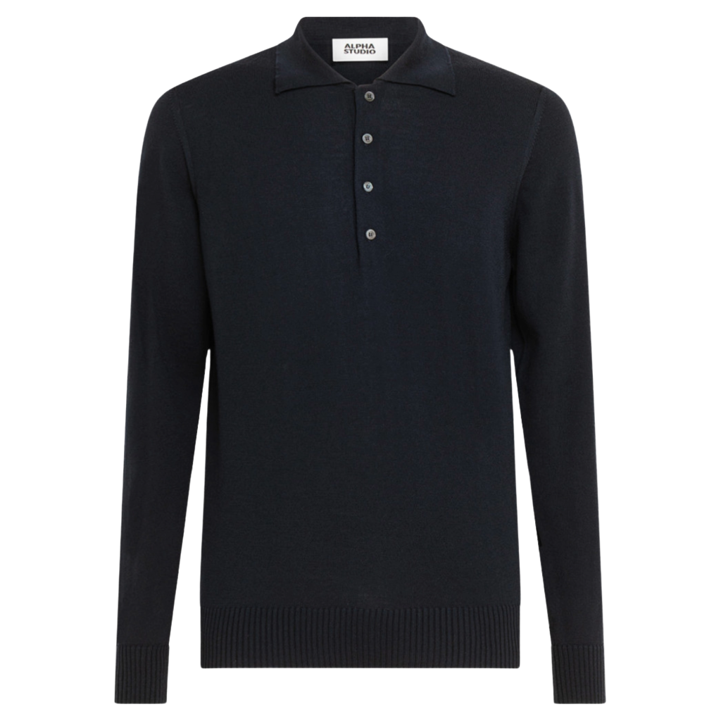 Alpha Studio Man Polo Bottoni Blue