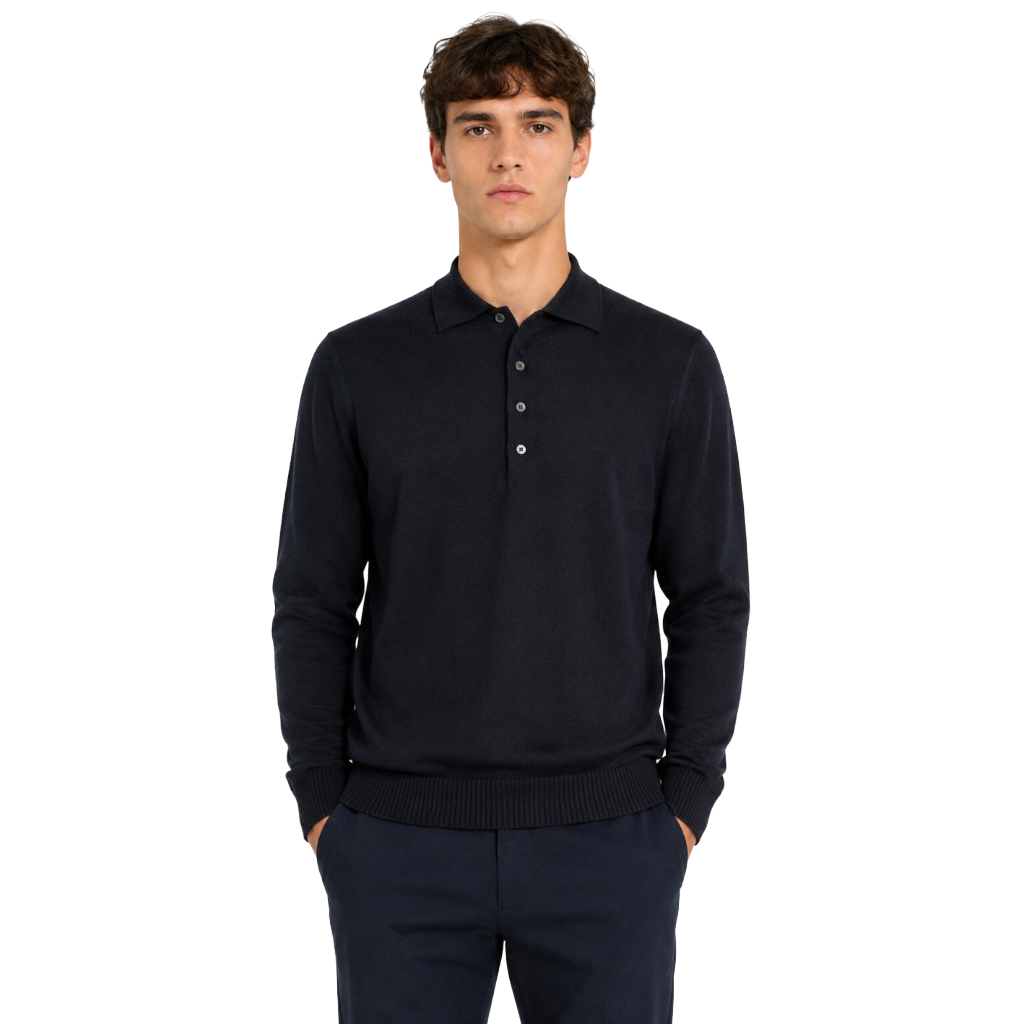 Alpha Studio Man Polo Bottoni Blue