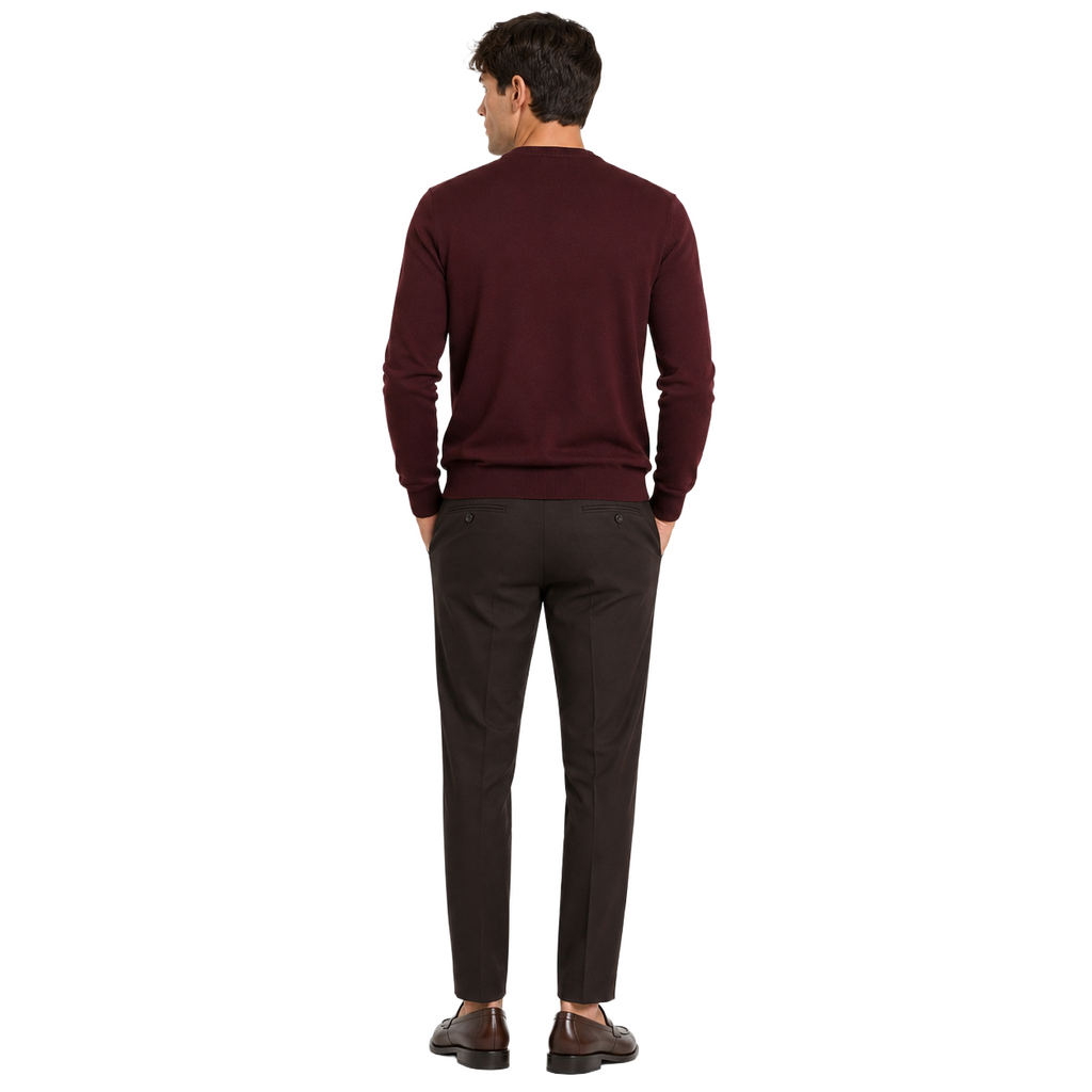 Alpha Studio Man Knit Gircollo Wool Merino Red