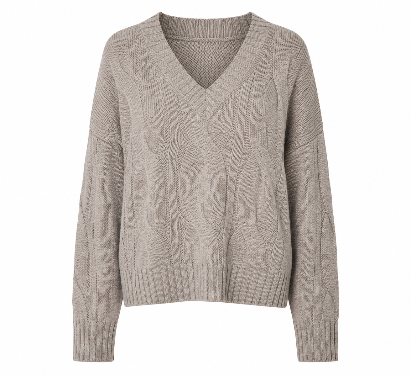 Alpha Studio Woman Boxy Weaving Sweaters Beige