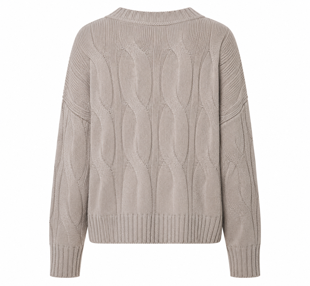 Alpha Studio Woman Boxy Weaving Sweaters Beige