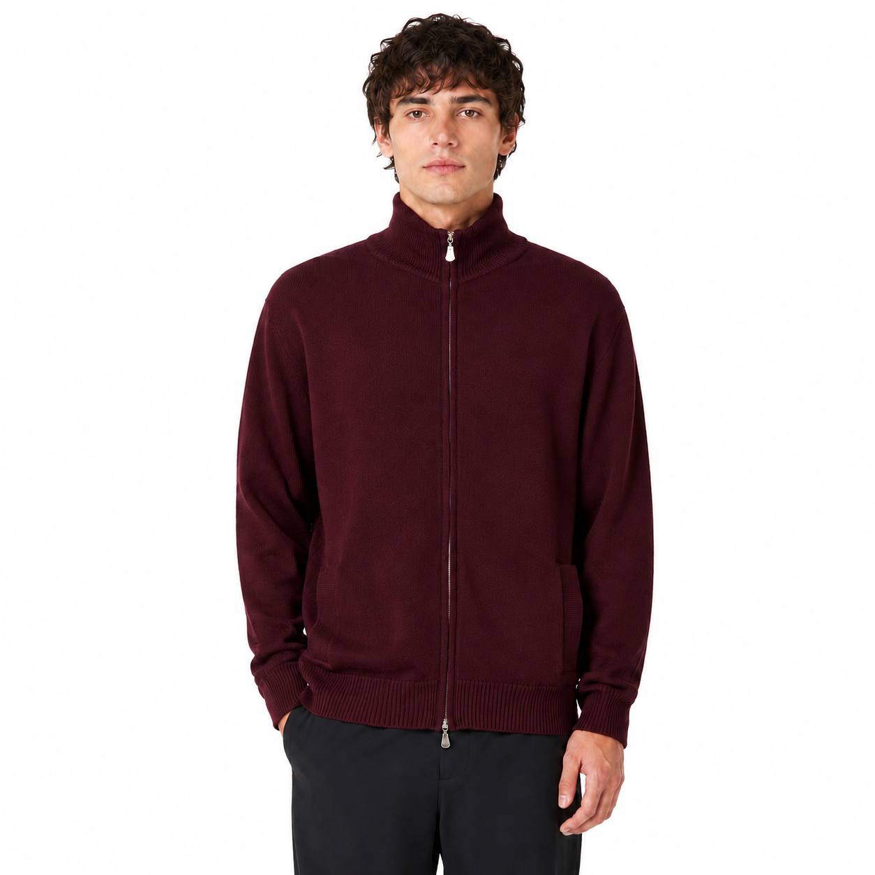Alpha Studio Man Sweatshirt Zip Red
