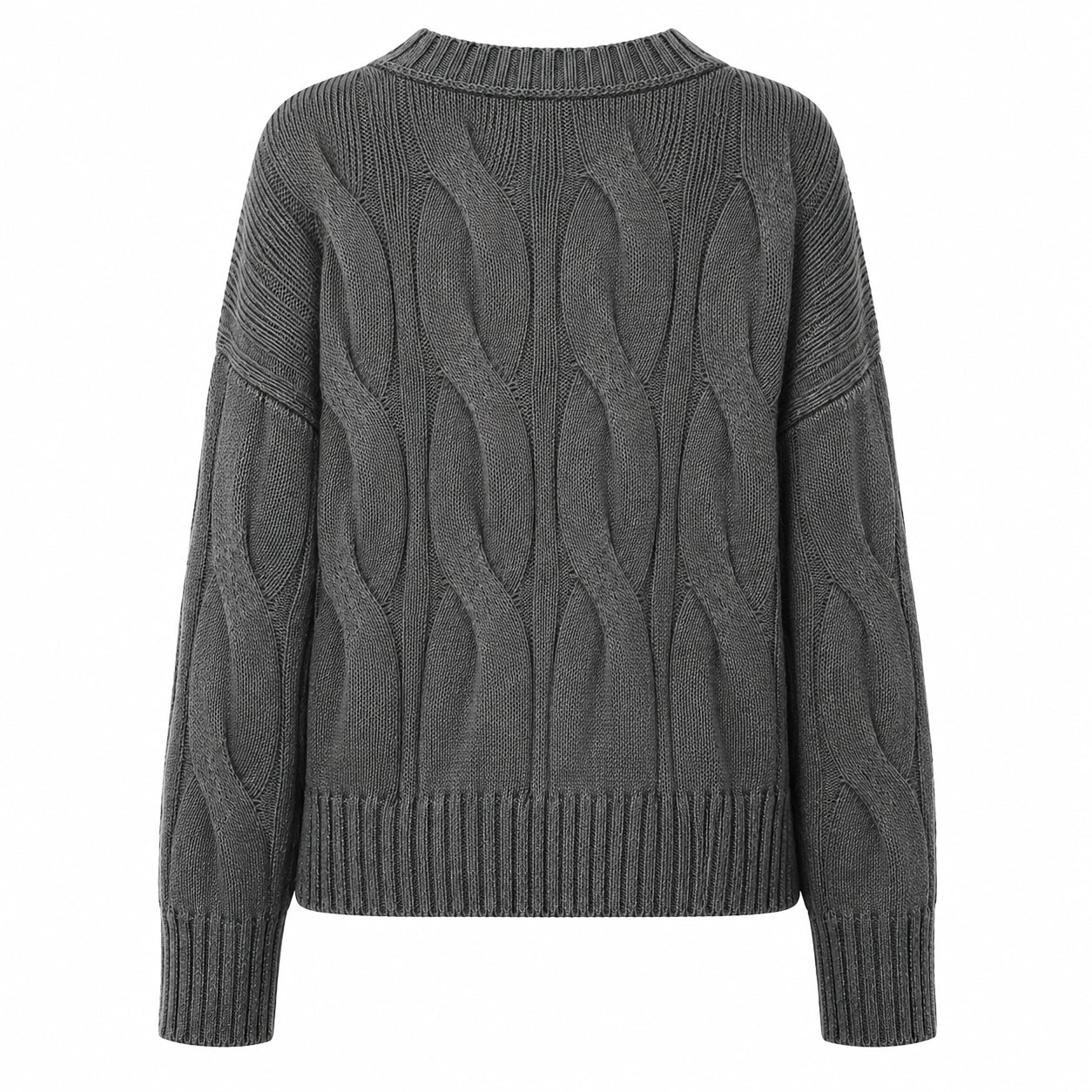 Alpha Studio Woman Boxy Weaving Sweaters Grey