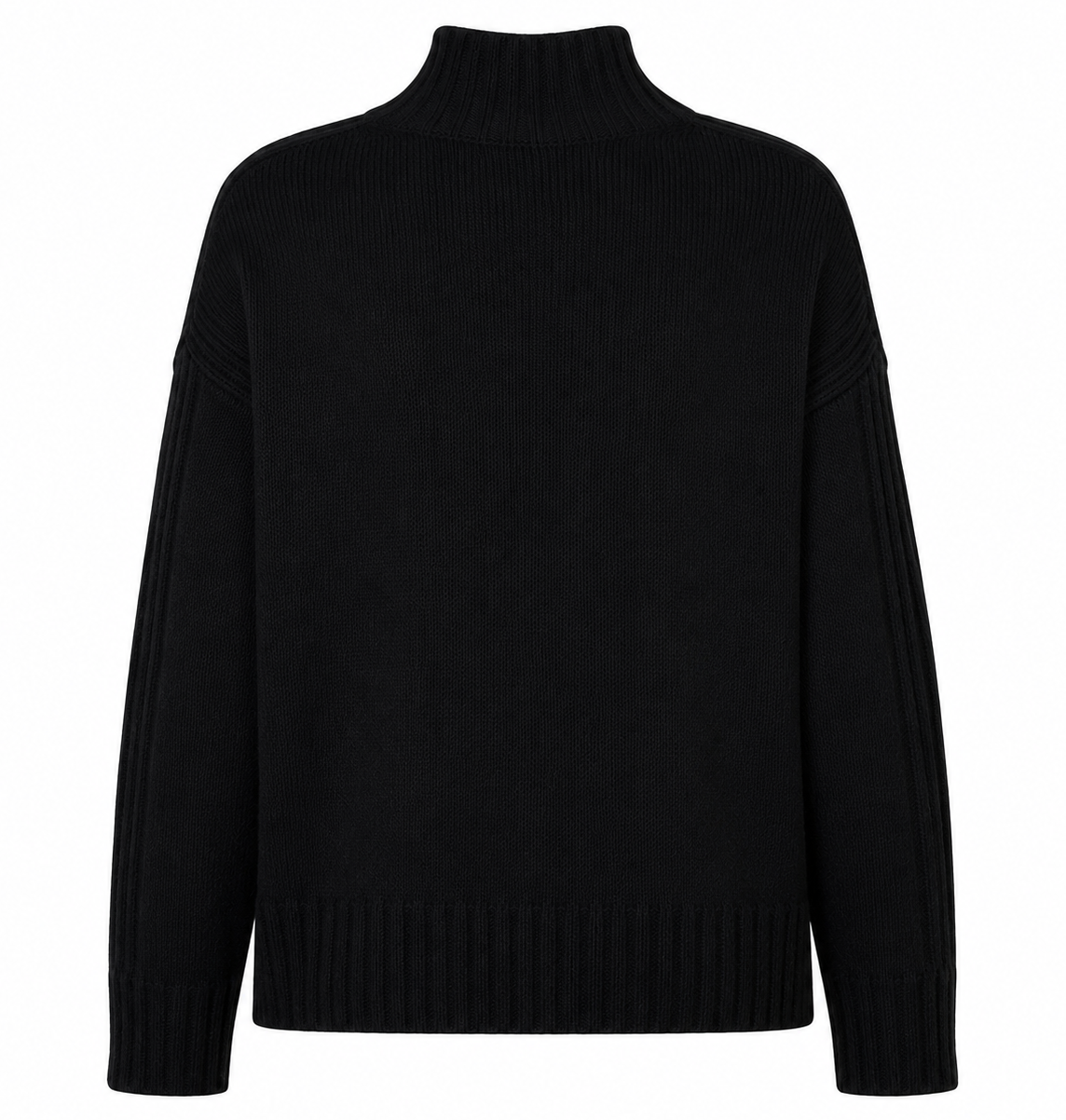 Alpha Studio Woman High Neck Coste Mix Sweaters Black