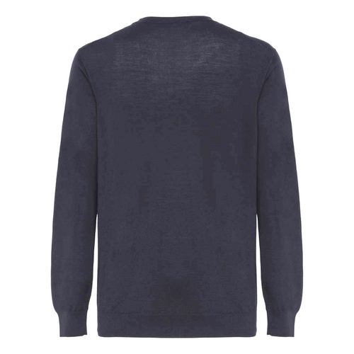 Alpha Studio Man Knit Crew Neck Merinos Blue