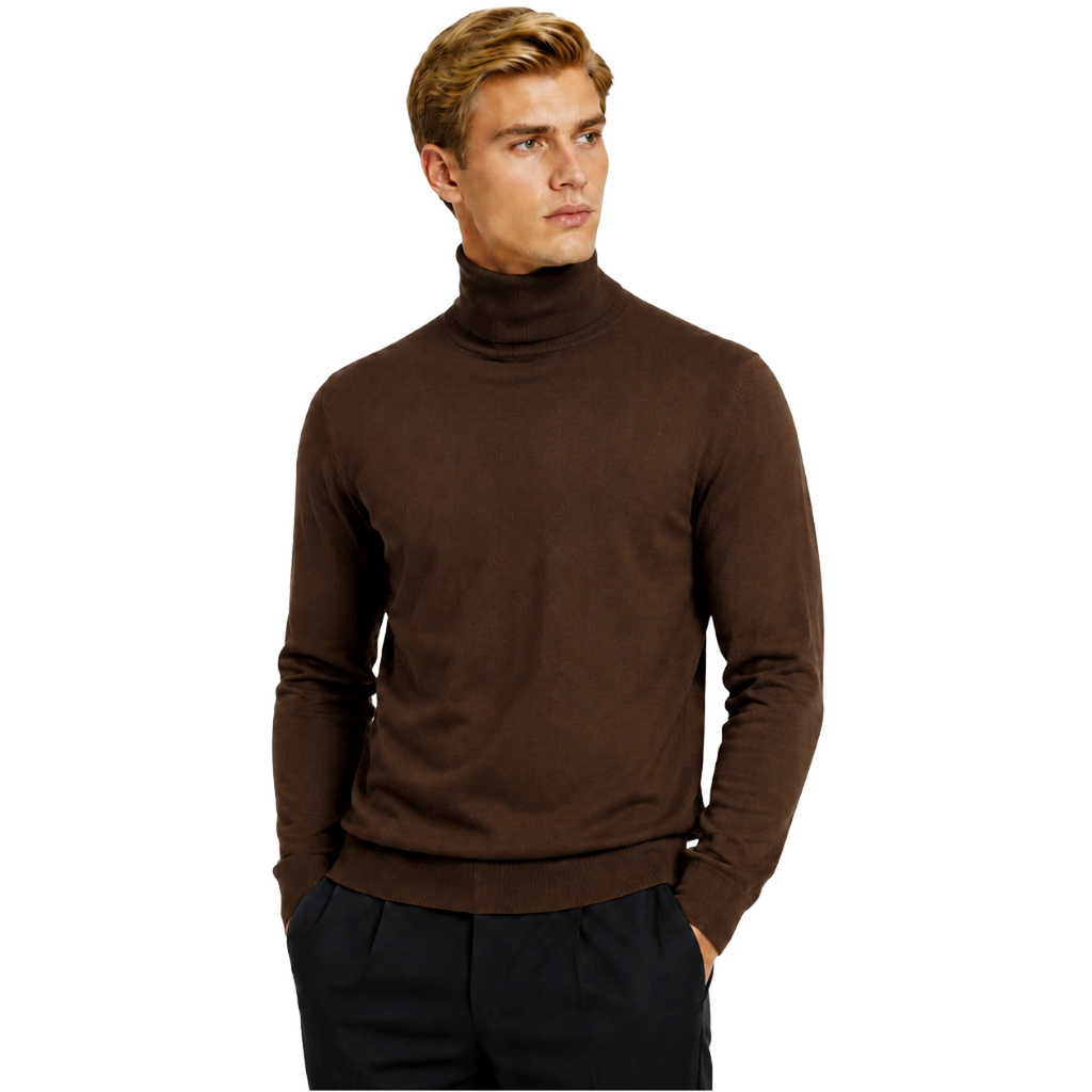 Alpha Studio Man Knit Ciclista High Neck Brown