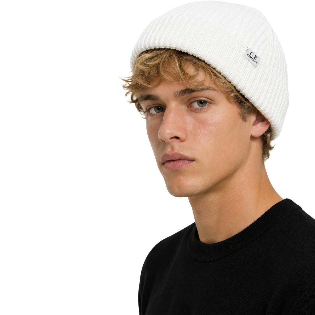 C.P. Company Man Beanie Unisex Knit Beige