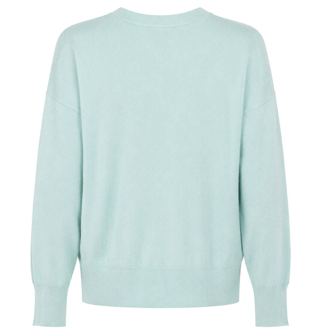 Alpha Studio Woman Crew Neck seta-cashmere Sweaters Green