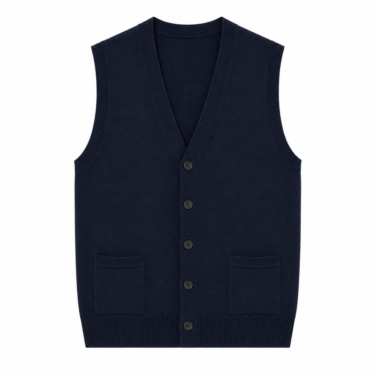 Alpha Studio Man Cardigan Sleeveless Blue