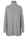 Alpha Studio Woman Turtleneck Mix Shapes Grey