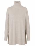 Alpha Studio Woman Turtleneck Mix Shapes Beige