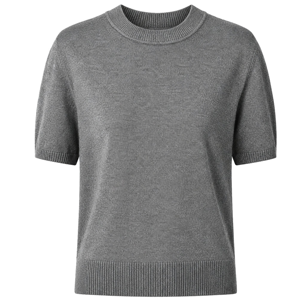 Alpha Studio Woman Crew Neck Cropped Retrò Sweaters Grey