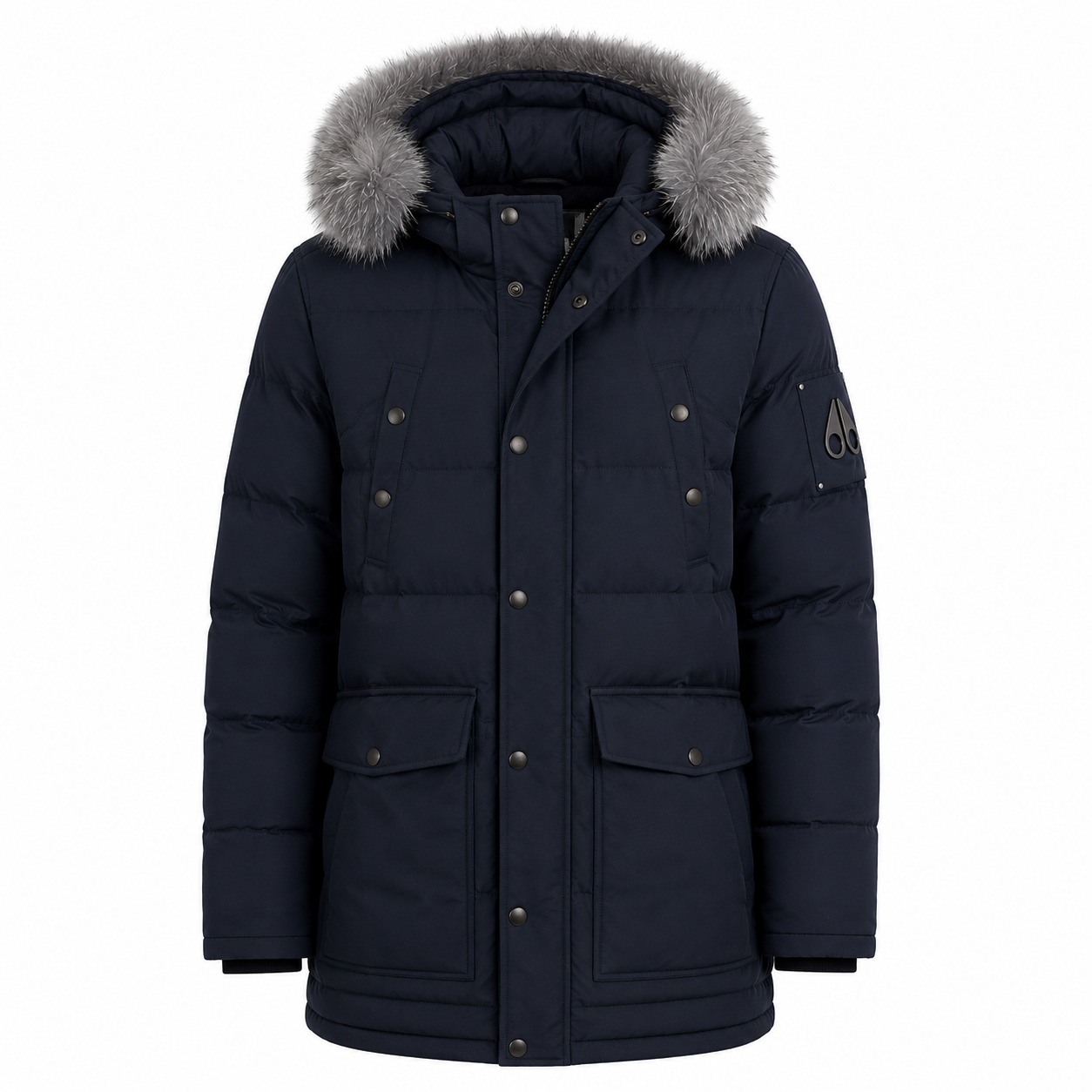 Moose knuckles Man Jacket Long Hooded Black