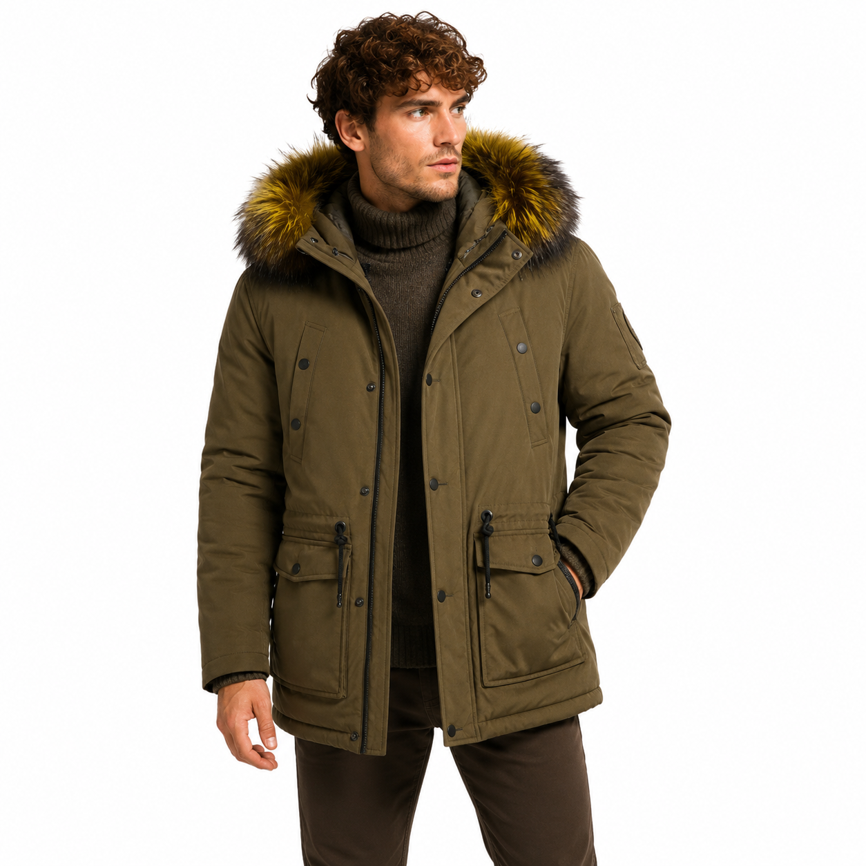 Moose knuckles Man Jacket Long Hooded Green