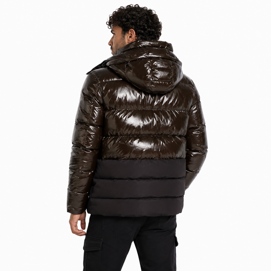 Moose knuckles Man Jacket Padded Glossy Brown