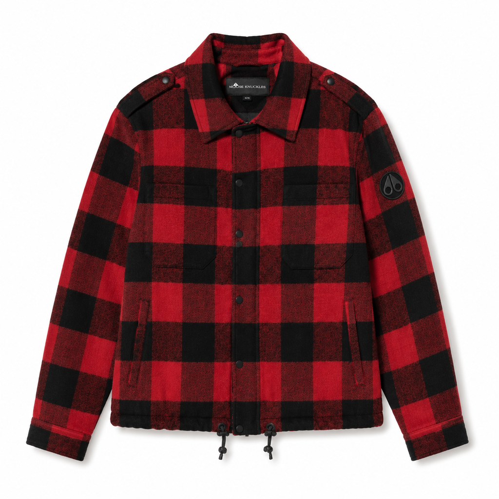 Moose knuckles Man Jacket Scozzese Red