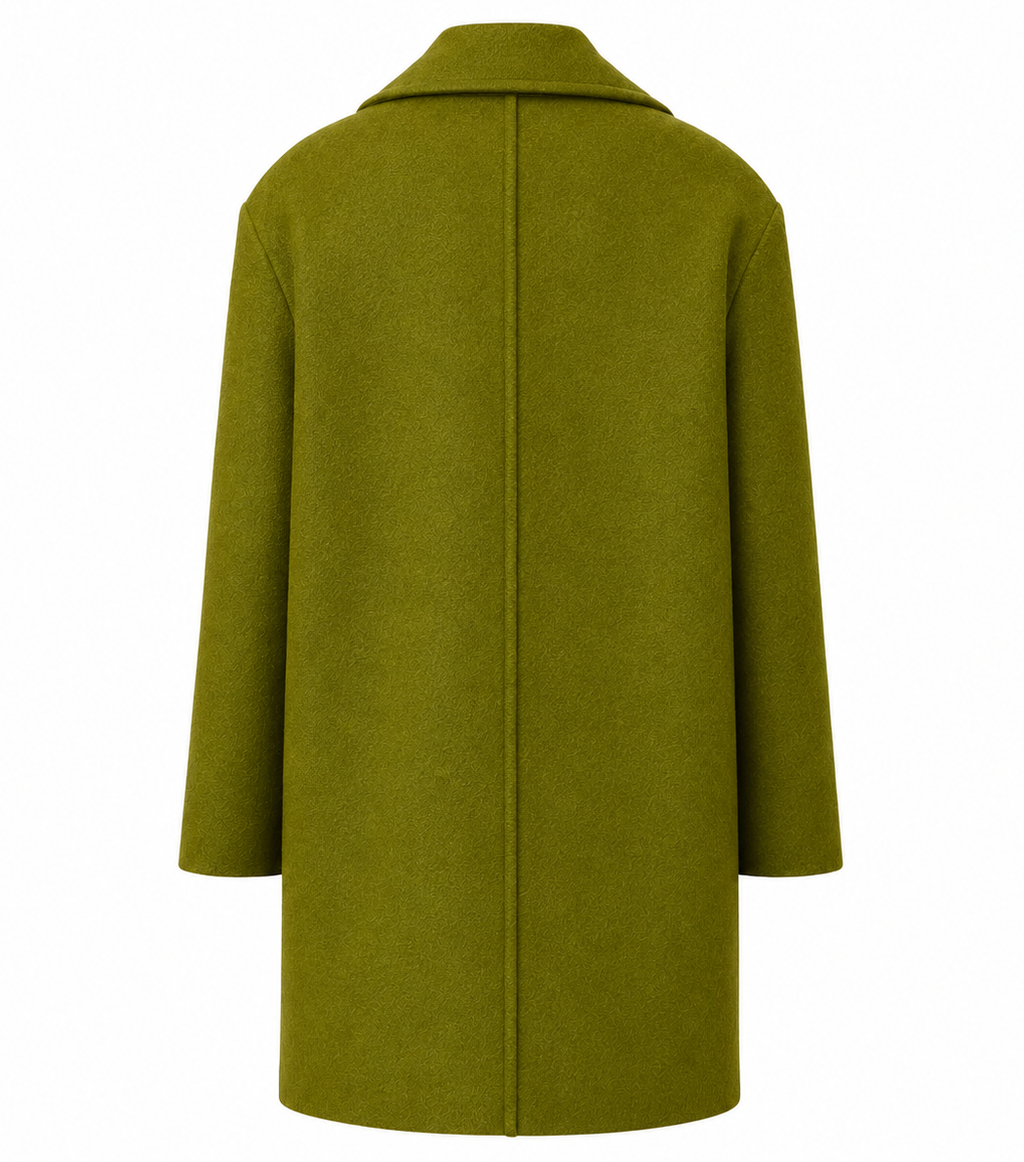 Alpha Studio Woman Coat Double-Breasted Short Wool Green