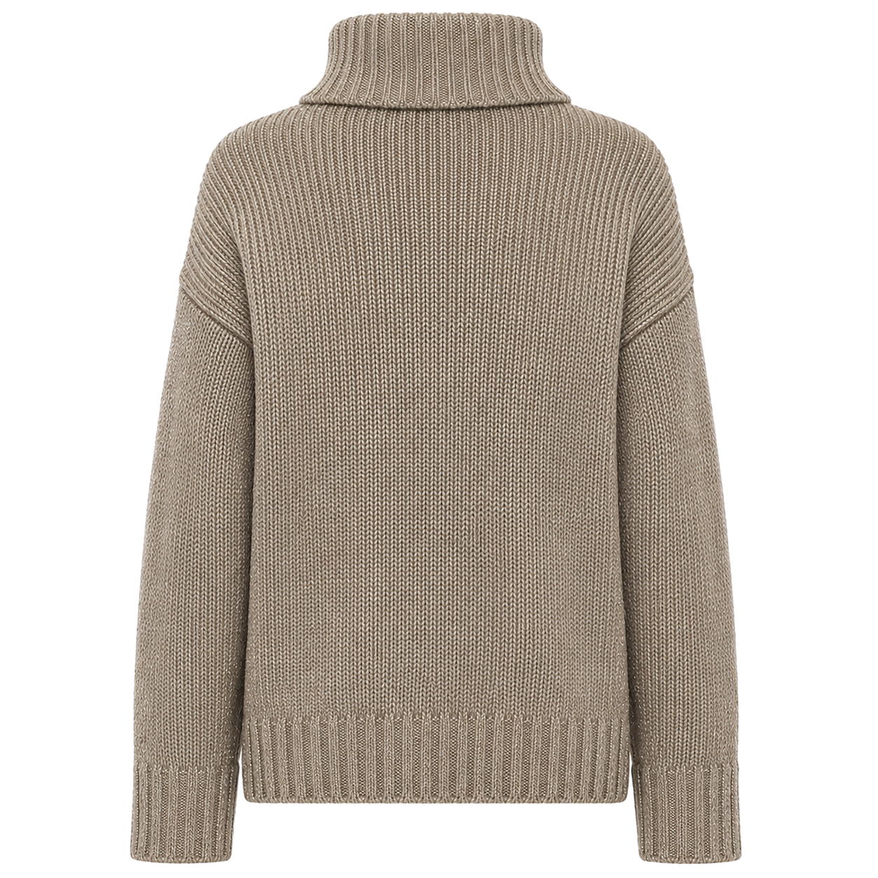 Alpha Studio Woman Neck Piedi Soft Shiny Poncho Beige