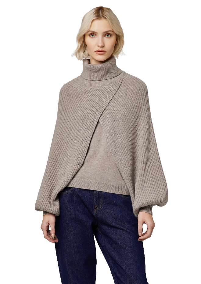 Alpha Studio Woman Turtleneck Coprispalle Coste Beige