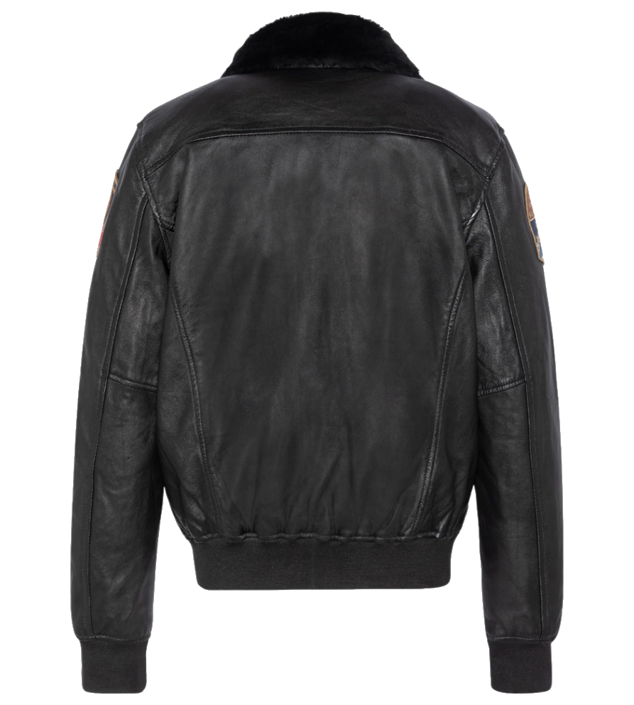 Schott NYC Man Jacket Badge Pilot Black