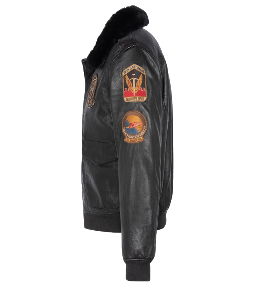 Schott NYC Man Jacket Badge Pilot Black
