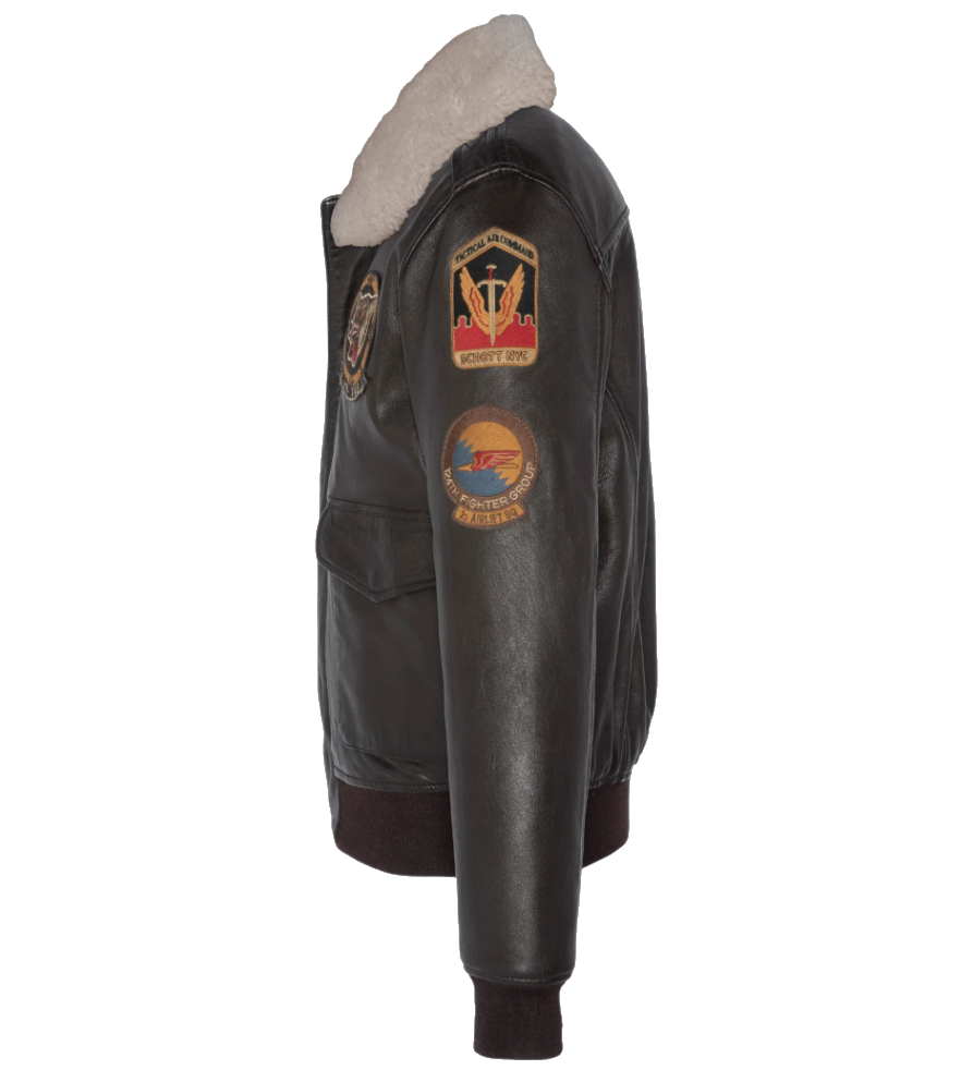 Schott NYC Man Jacket Badge Pilot Brown