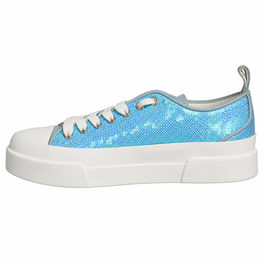 Dolce & Gabbana Woman Sneaker Bassa Sequins Sneakers Light Blue