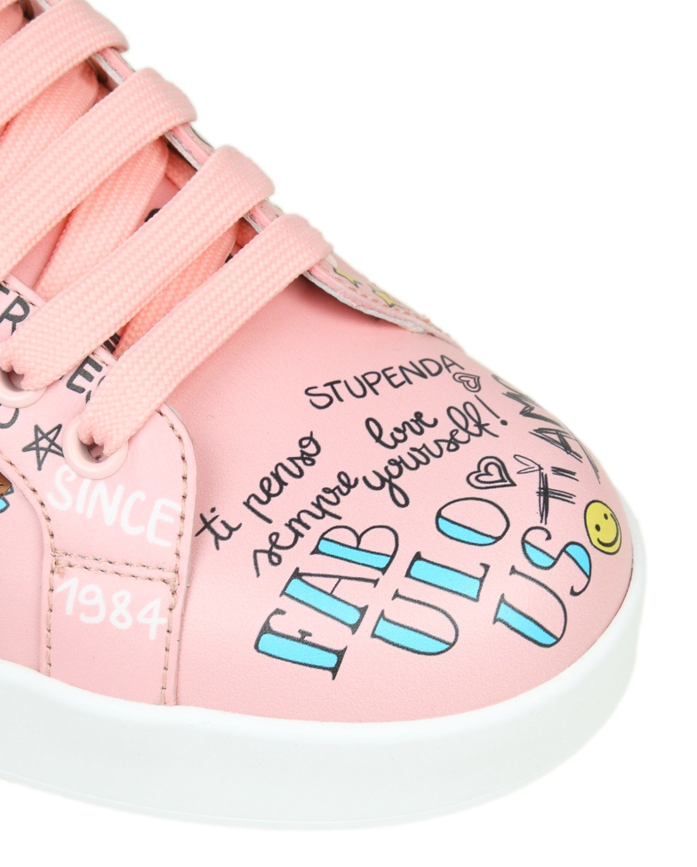 Dolce & Gabbana Woman Sneaker Bassa Graffiti Sneakers Pink