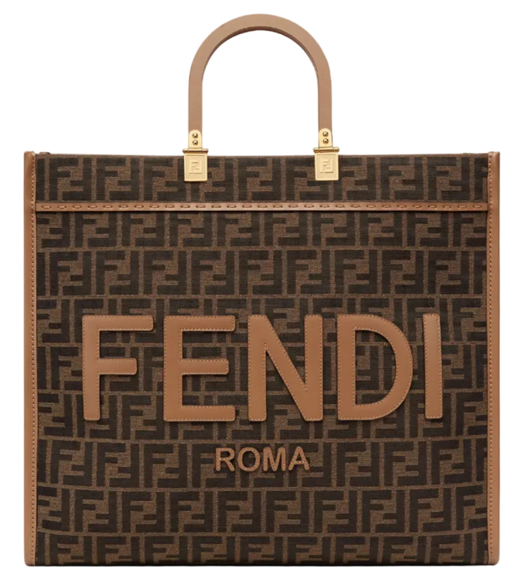 Fendi Woman Fendi Sunshine Large Handbags Brown