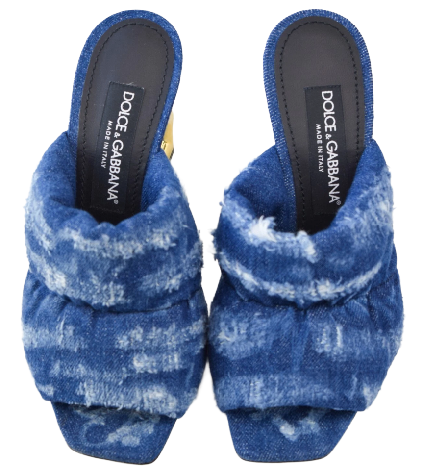 Dolce & Gabbana Woman Sandali Denim Heel Sandals Blue
