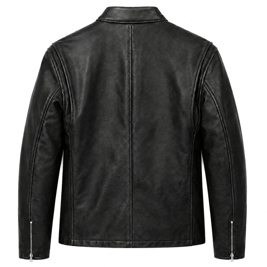 Schott NYC Man Jacket Leather Capra Brown Black