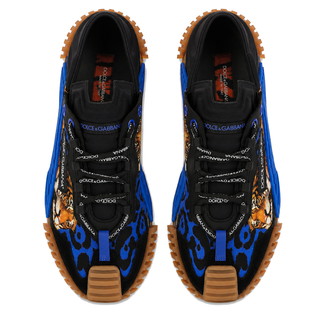 Dolce & Gabbana Man Sneakers Print Tiger Blue