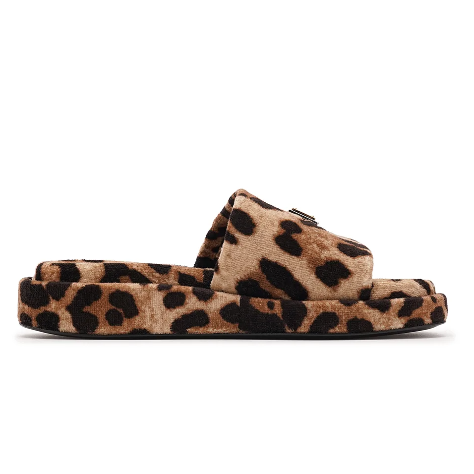 Dolce & Gabbana Woman Ciabatta Terry Maculata Flip-Flops Brown