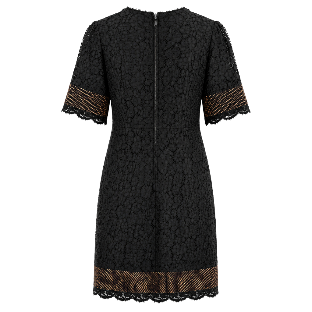 Dolce & Gabbana Woman Dress Lace Strass Black