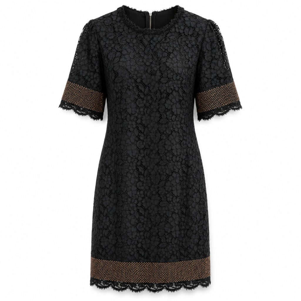 Dolce & Gabbana Woman Dress Lace Strass Black